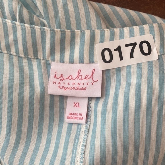Isabel maternity size X-Large light blue /white striped light weight - Picture 5 of 6